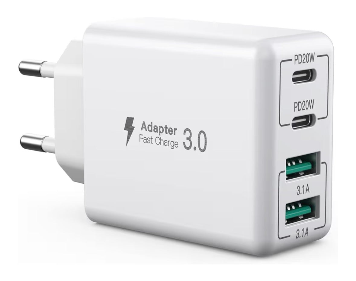 USB C Ladegerät, 40W 4-Port USB C Ladegerät Block,