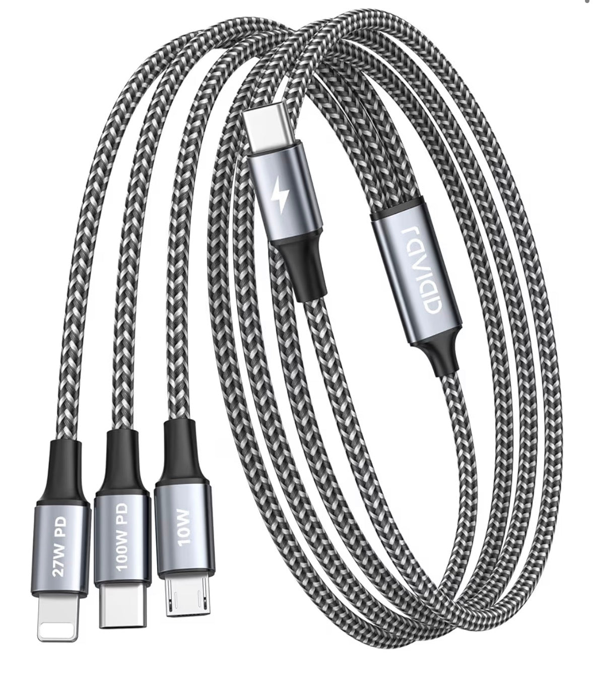 100W USB C auf Multi USB Kabel, 3 in 1