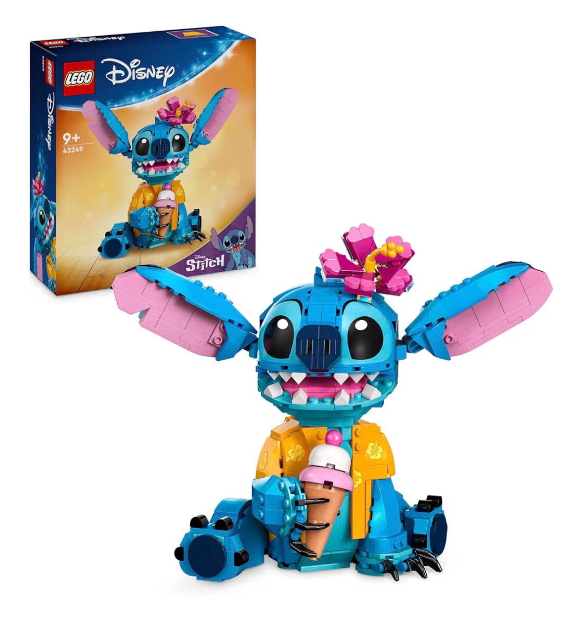 LEGO Disney Stitch BAU- und Spielset, Figur mit Eiswaffel, Spielzeug